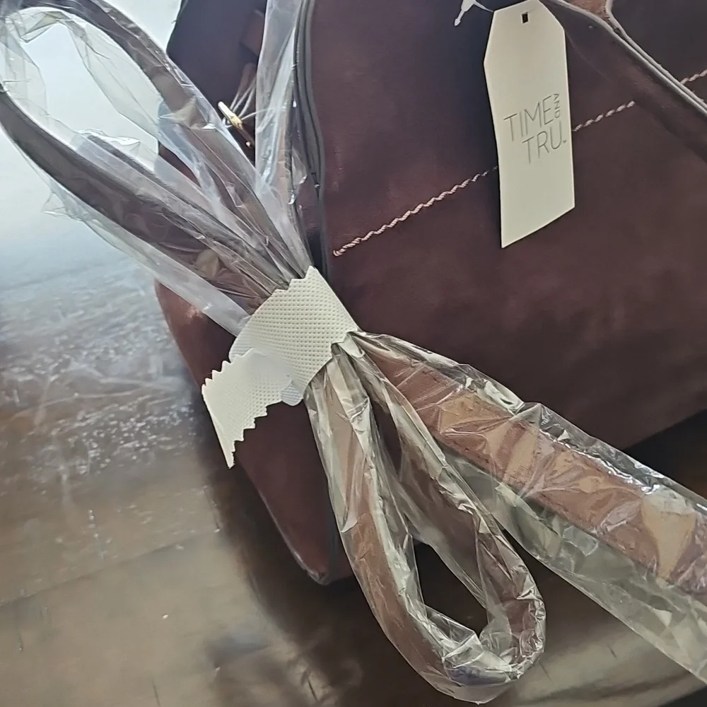 TIME AND TRU FAUX SUEDED BAG
